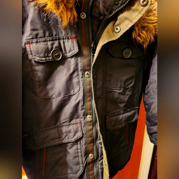 Michael Kors Faux Fur Hood Jacket Sz 5/6 Girls - Picture 3 of 10